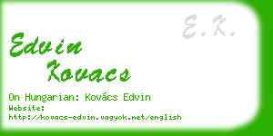 edvin kovacs business card
