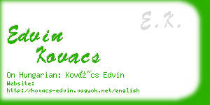 edvin kovacs business card